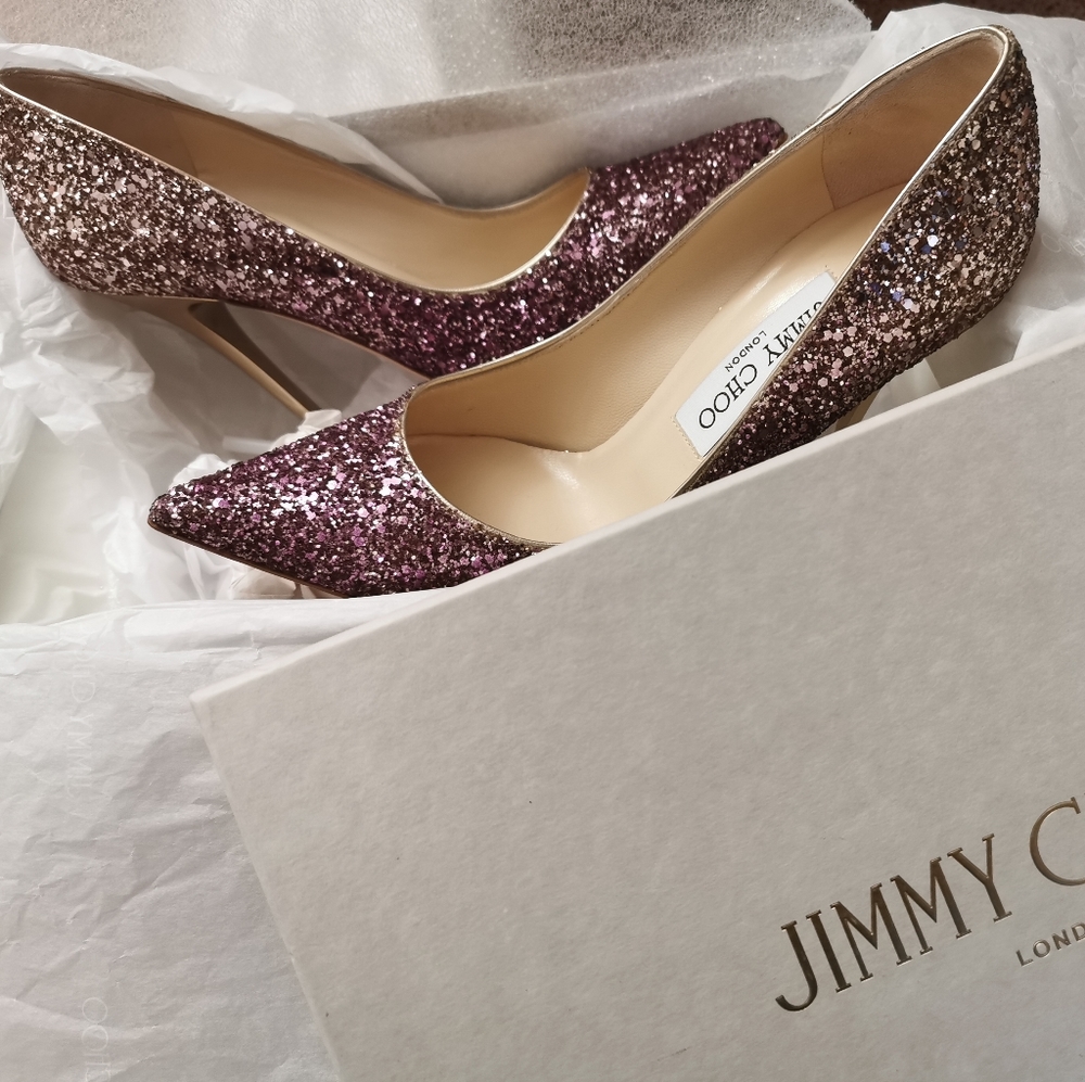 Jimmy choo pink/gold heels